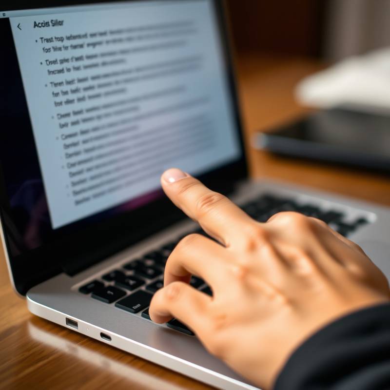 Een beeldscherm met een close-up van een toetsenbord en een hand die een schermlezer gebruikt, symboliserend website toegankelijkheid voor gebruikers met een visuele beperking.